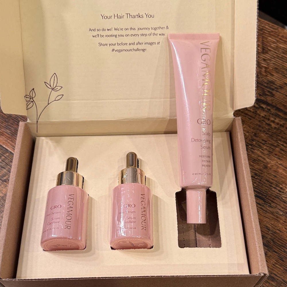 GRO Hair Serum and Detoxifying Serum Set - Pink